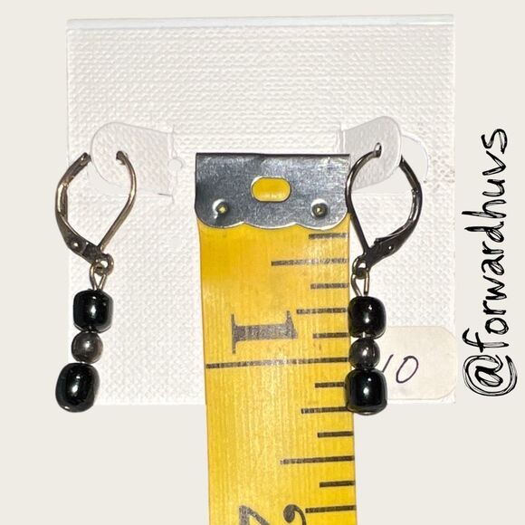 Bundle Sale 3 for $15 | Artisan Earrings – Black Beads with Metallic Accent - Picture 6 of 7